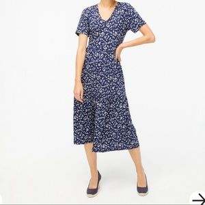 JCrew Tiered V-neck midi dress